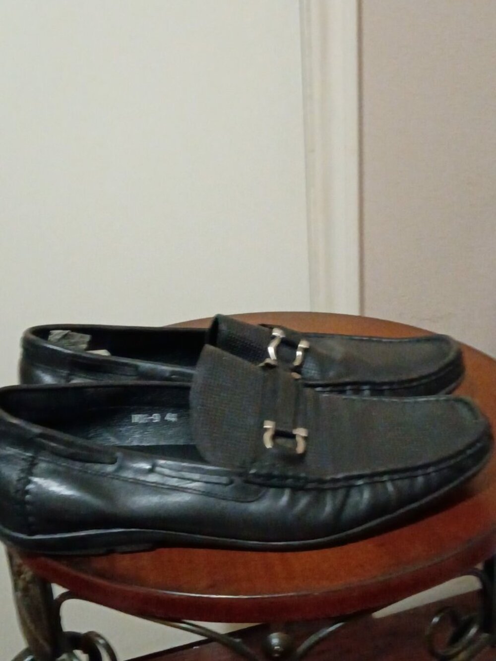 Salvatore Ferragamo Gancini Horsebit Loafers Black Leather Men's Size 9 (44)